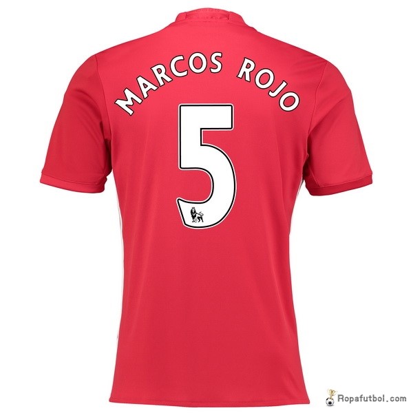 Camiseta Manchester United Replica Primera Ropa Marcos Rojo 2016/17 Rojo